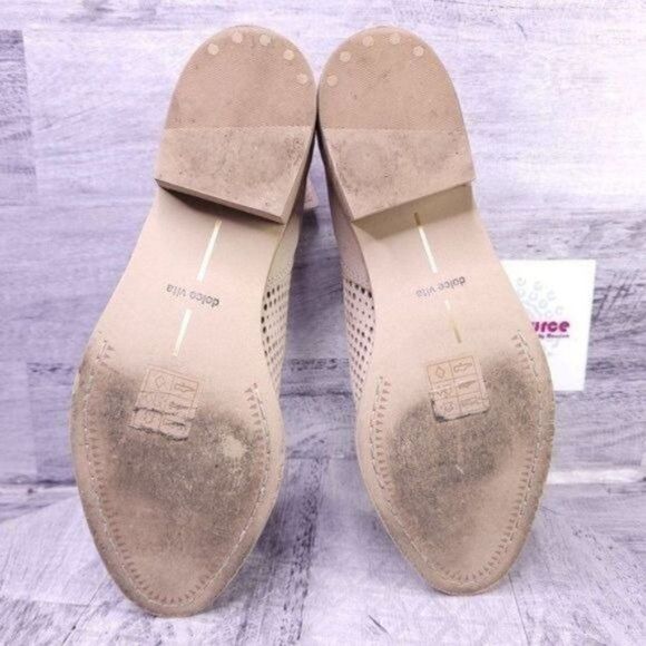 Dolce Vita Tommie Diamond Perforated Leather Ankle Boot Tan Women's sz 8 - Picture 7 of 8